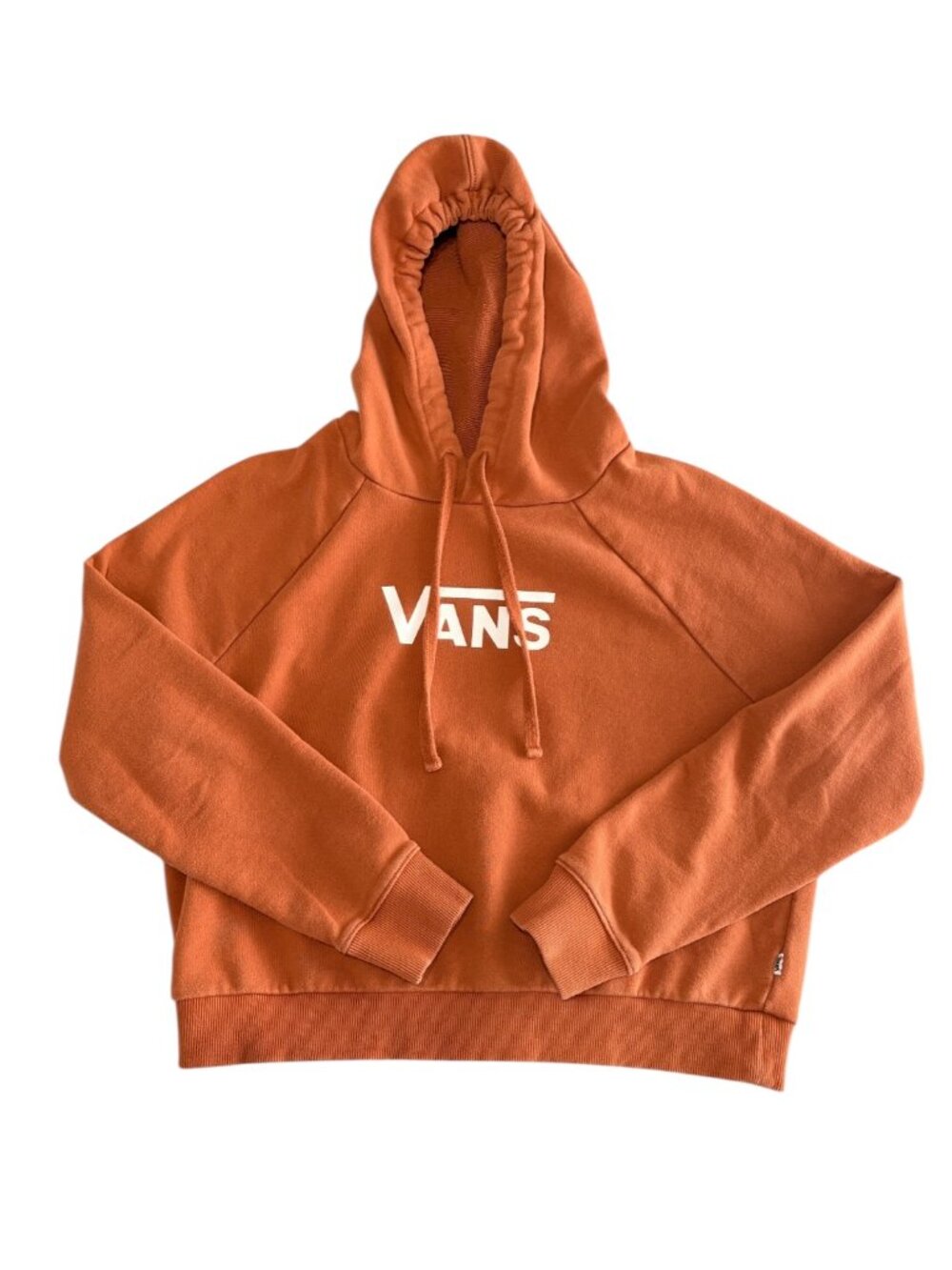 Vans Cropped Hoodie Logo Brown Pullover Womens Medium